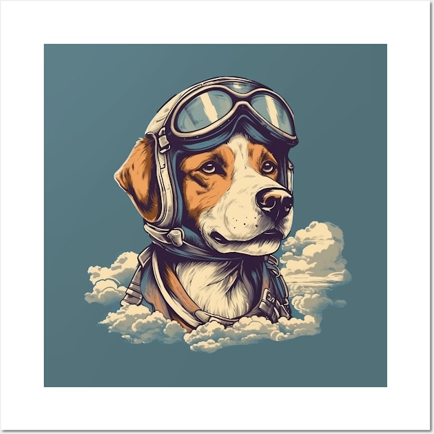 Aviator dog Wall Art by GreenMary Design